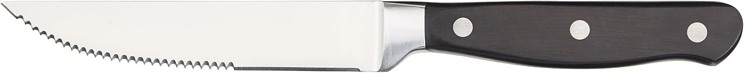 Amazon Basics - Set steak 8 pièces - Lames dentelées ergonomiques acier