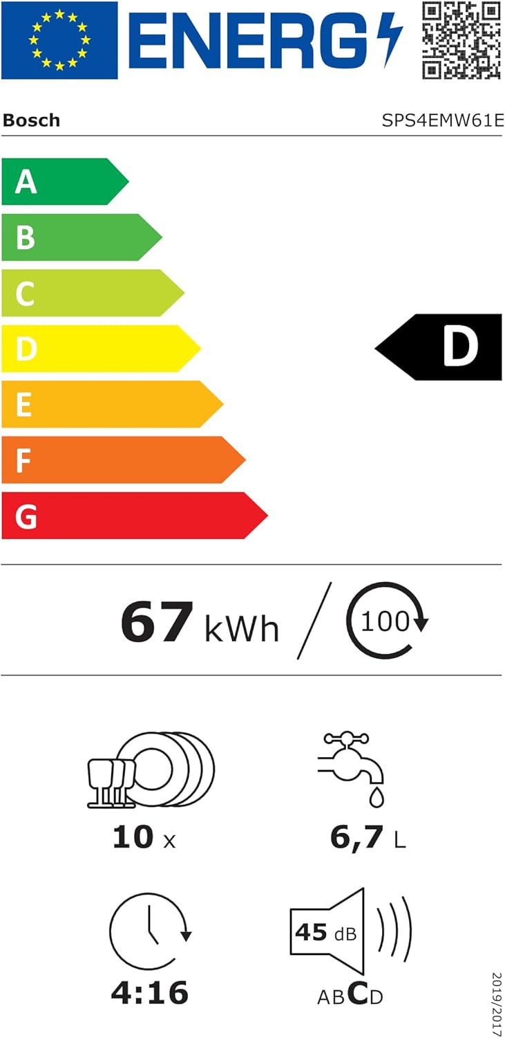 Bosch - Série 4 SPS4EMW61E - 45cm - lave-vaisselle pose-libre blanc