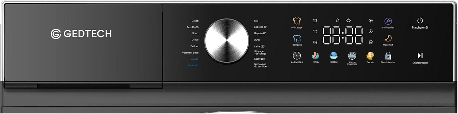 GEDTECH - lave-linge frontal 9kg 1400tr LED 16 programmes GLLPS91400DG