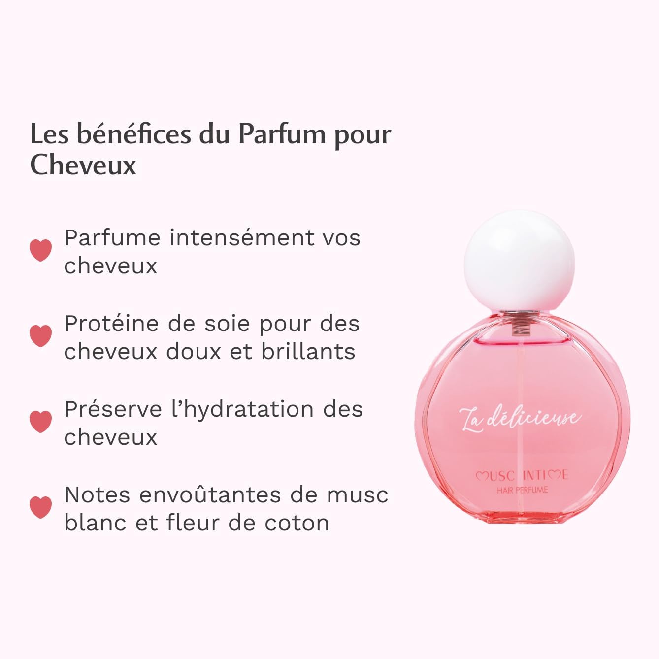 MUSC INTIME - Sweet Litchi Cheveux - 50ml - hydrate et parfume