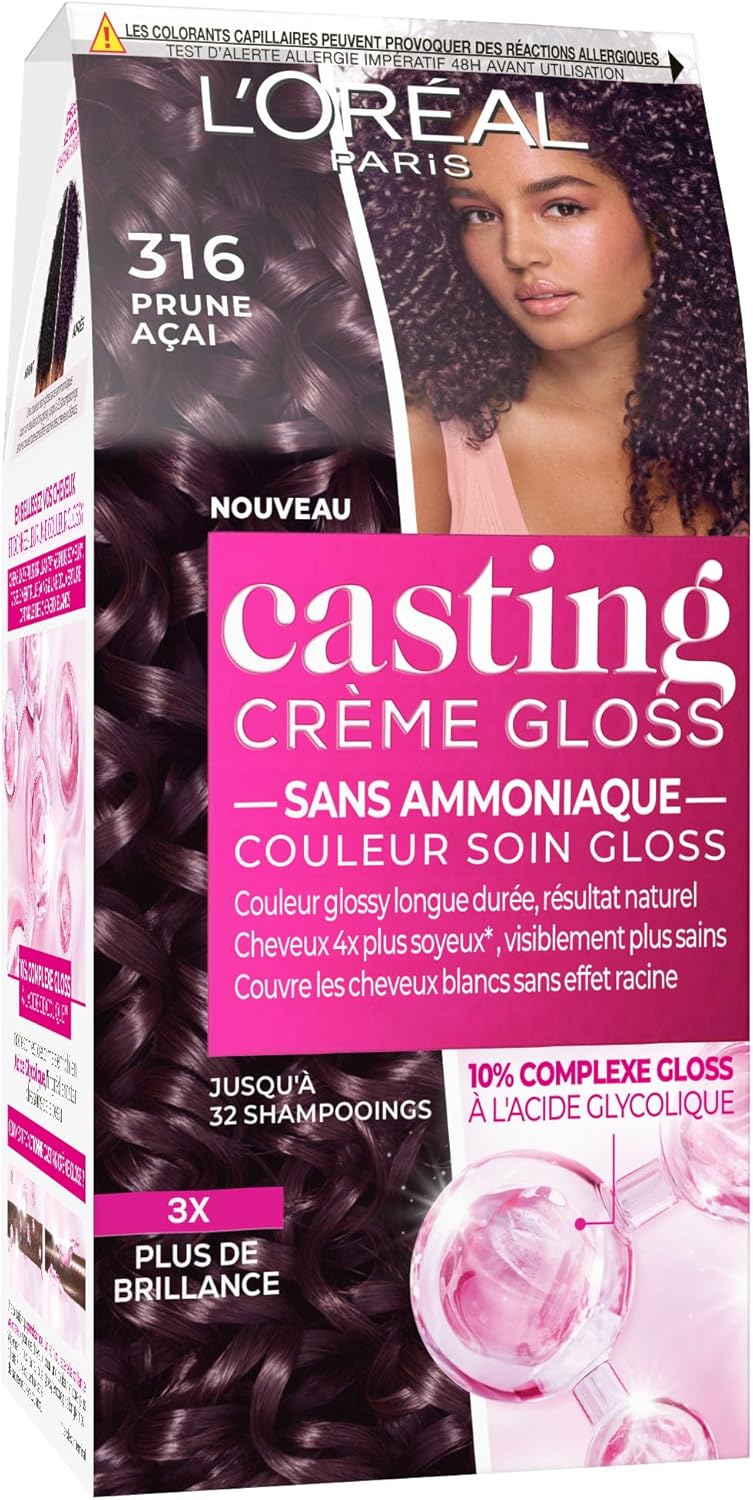 L'Oréal Paris - Casting Crème Gloss - coloration cheveux sans ammoniaque prune açai - 316