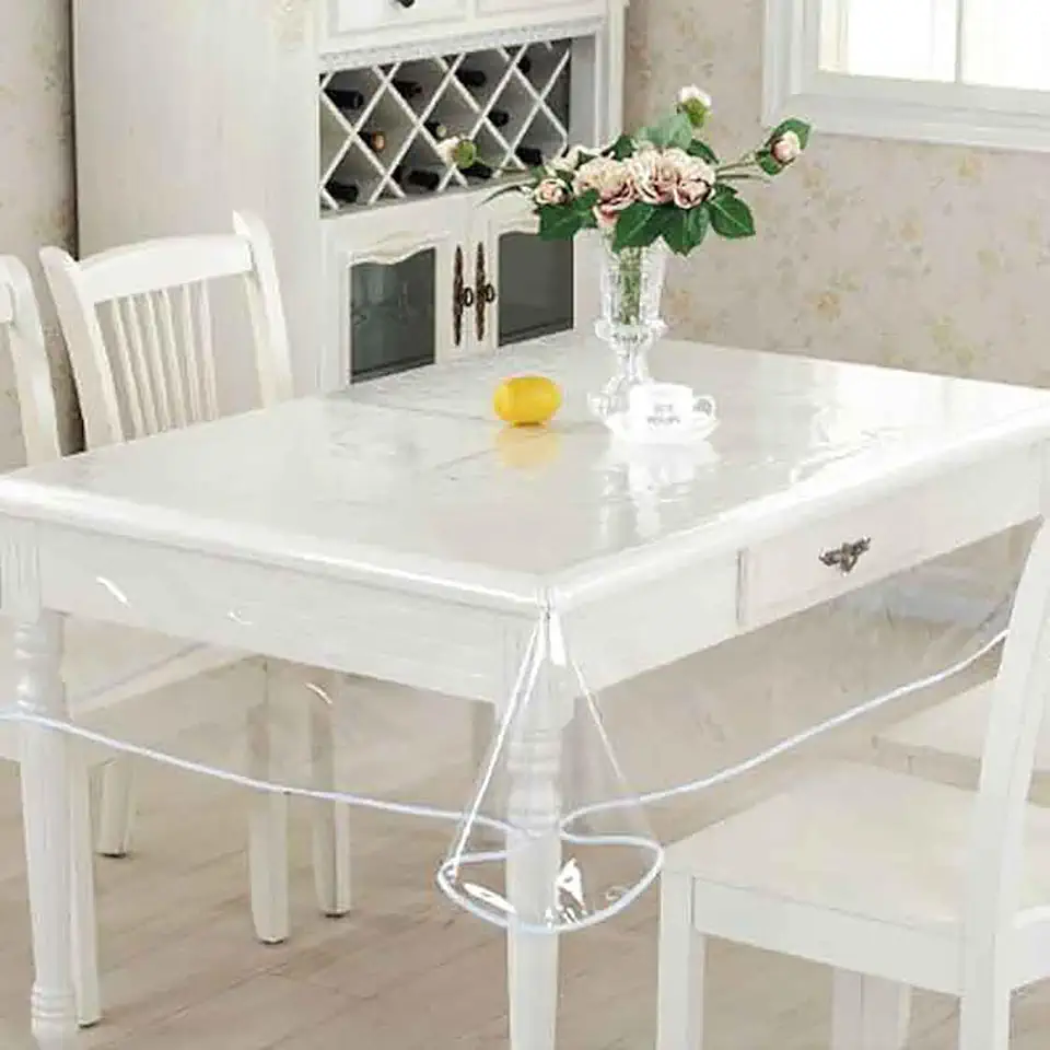 A2ZWORLD - nappe PVC imperméable lavable - 140x240cm - transparente, rectangulaire, protection table