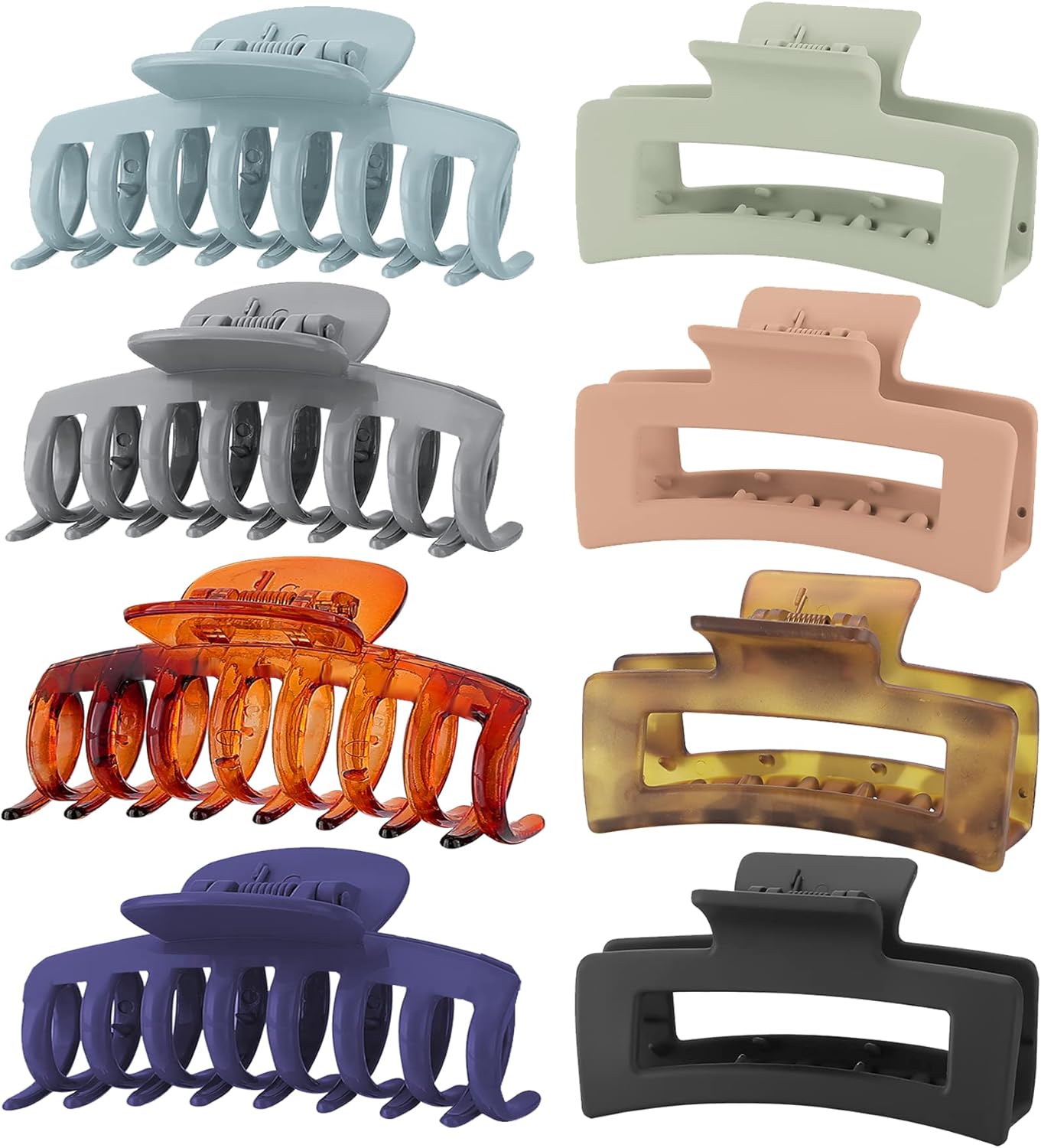 Lolalet - pince à cheveux double dents - 8cm - lot de 8 colorées