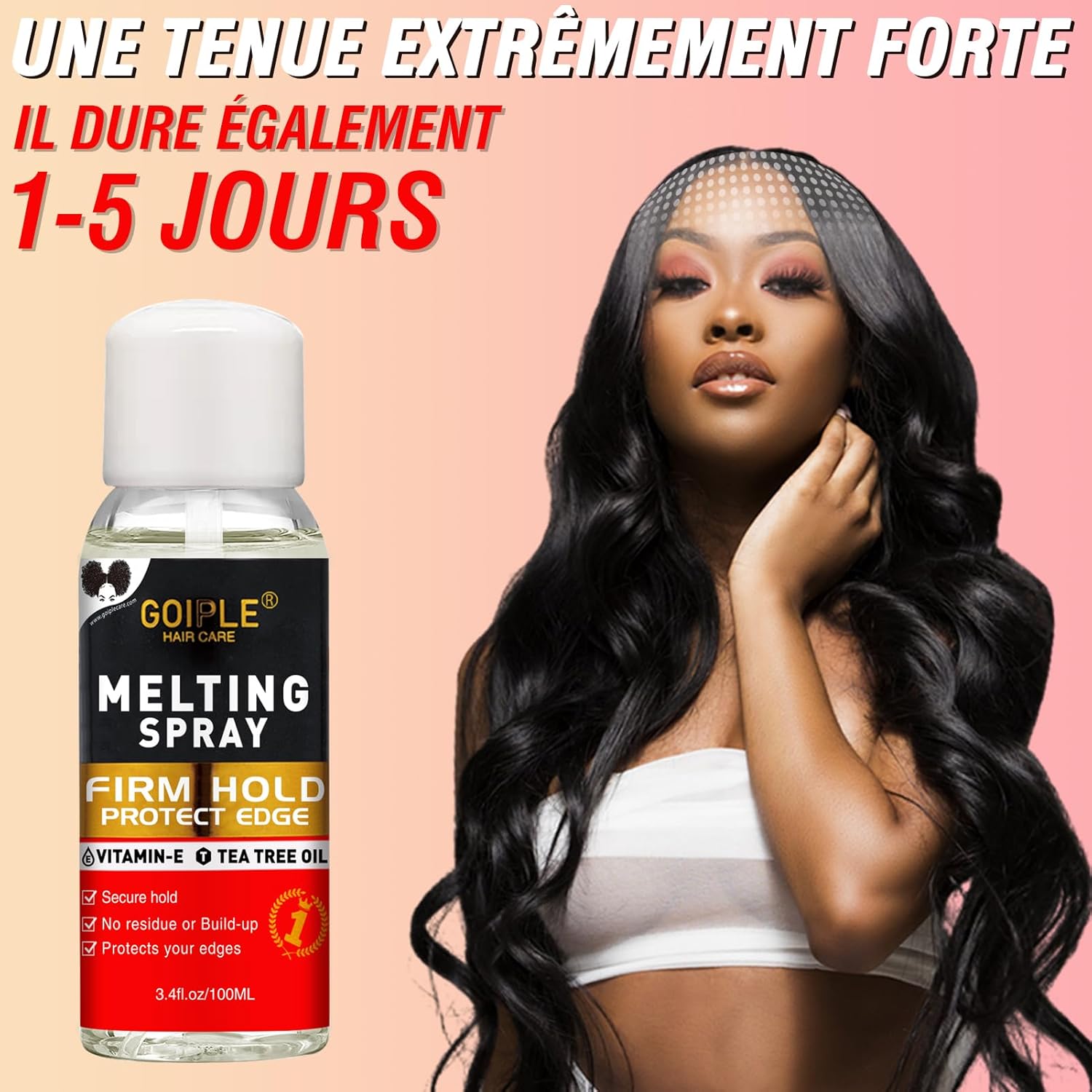 Spray pour lace - 3.4 fl oz - formule naturelle, protège cuir chevelu, fixation optimale