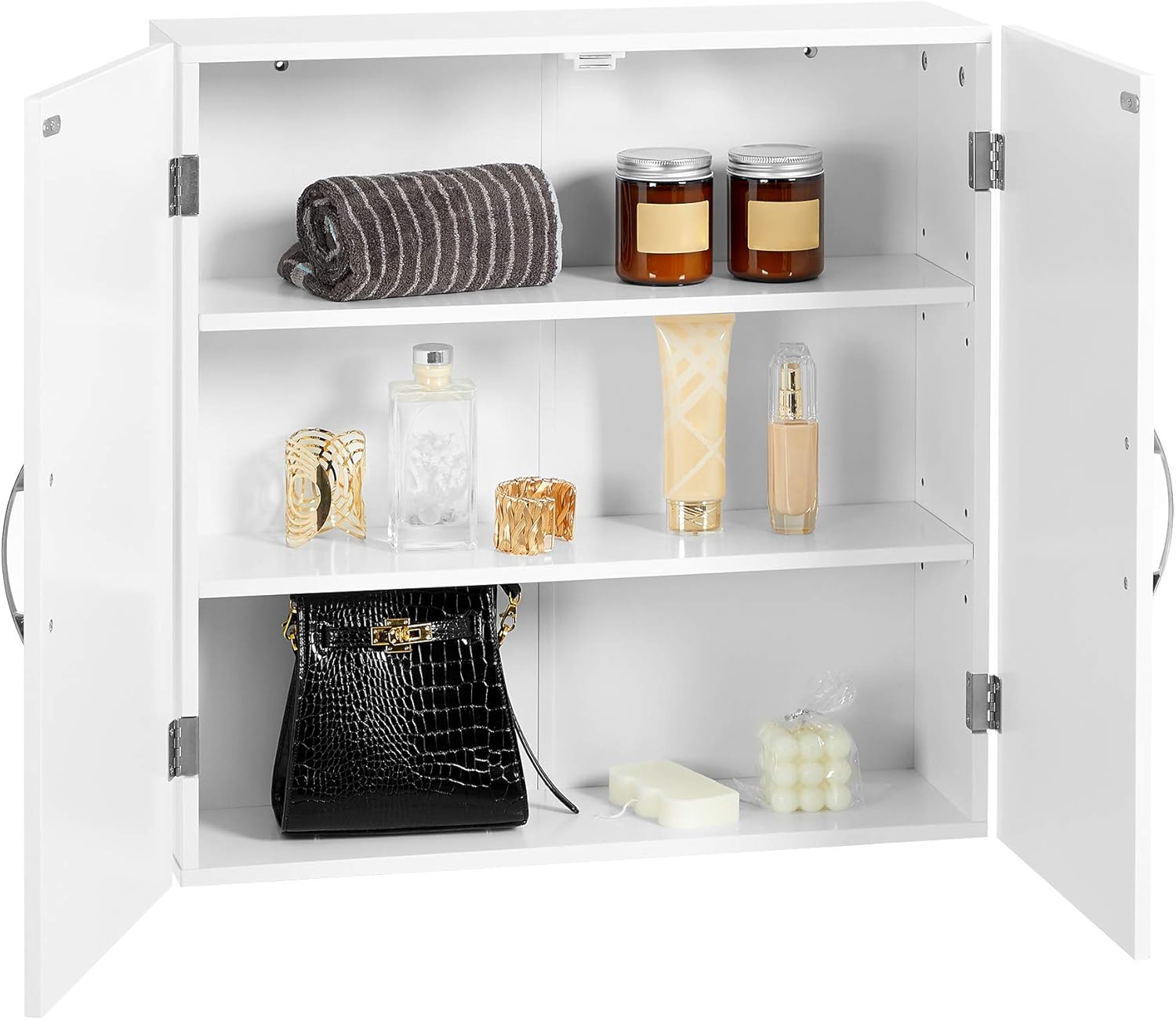 VASAGLE - Armoire murale salle de bain - 18x60x60cm - étagères réglables - BBC320W01