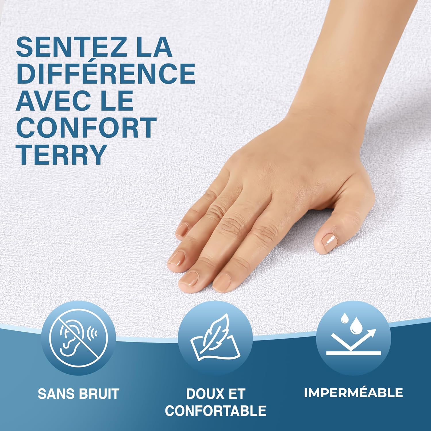 Utopia Bedding - protège-matelas imperméable - 160x200 cm - Oeko TEX, coins élastiques, respirant