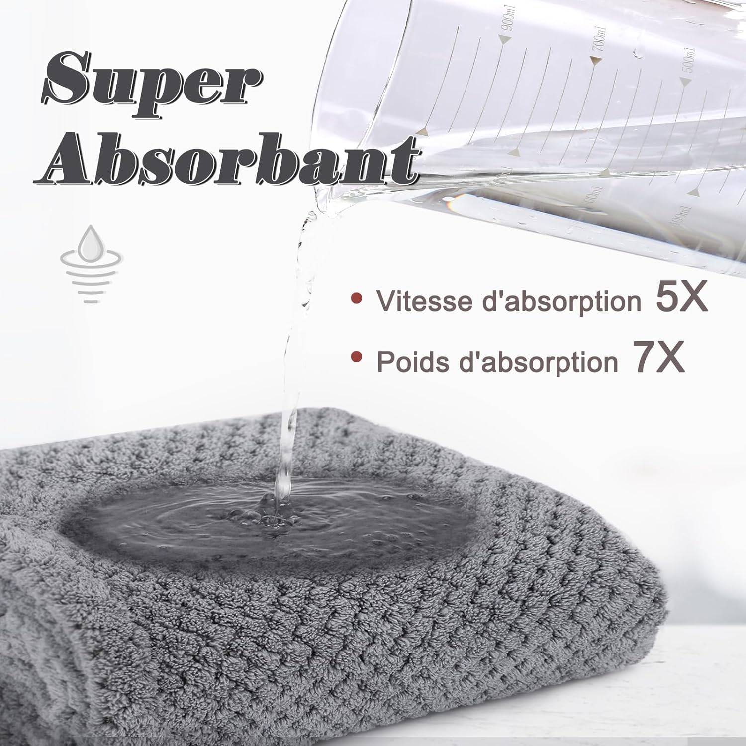 FREATECH – lot de 3 turbans microfibre – serviettes super absorbantes, anti-frisottis, bouton réglable – cheveux femmes/