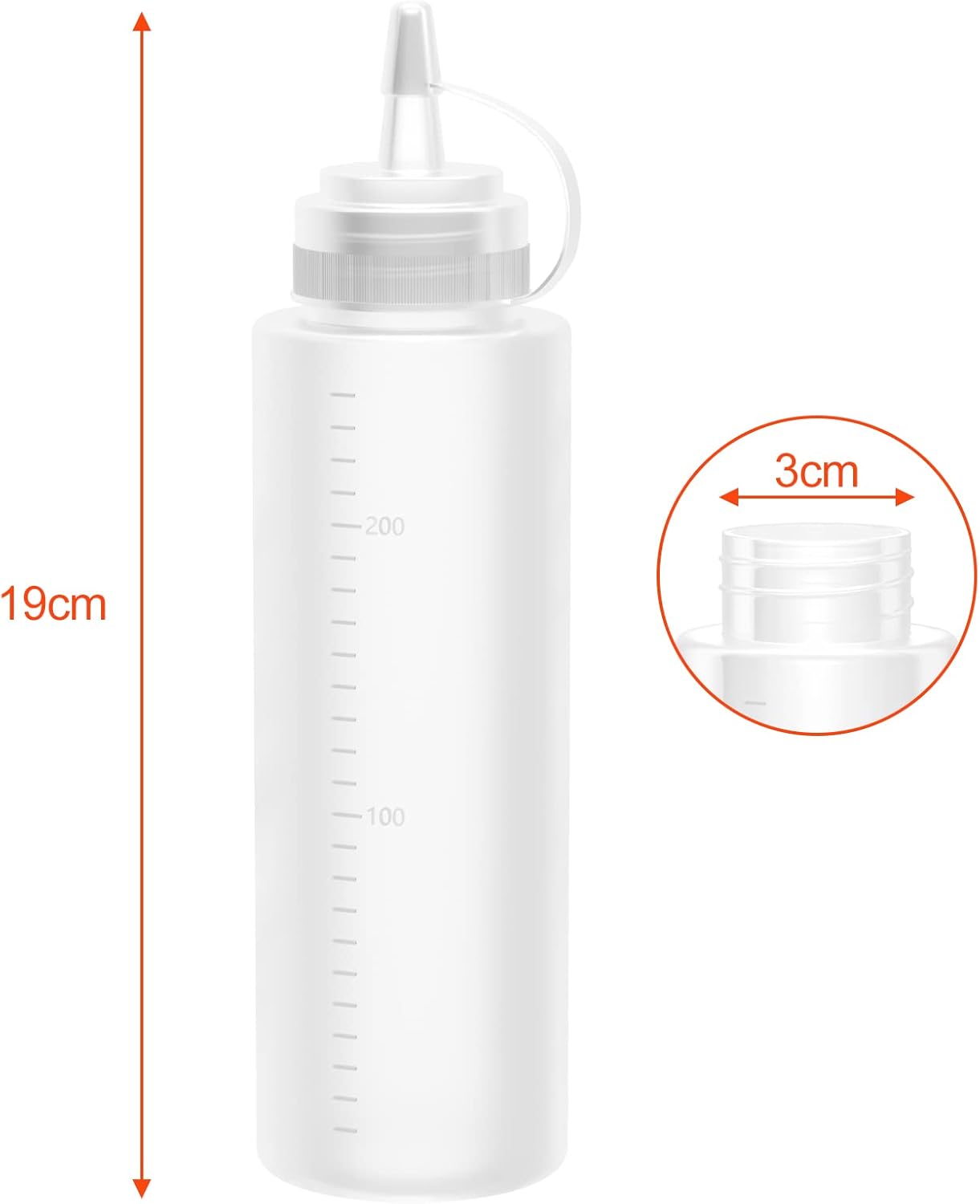 Bouteille sauce - lot de 5 - 250ml - plastique souple, transparent