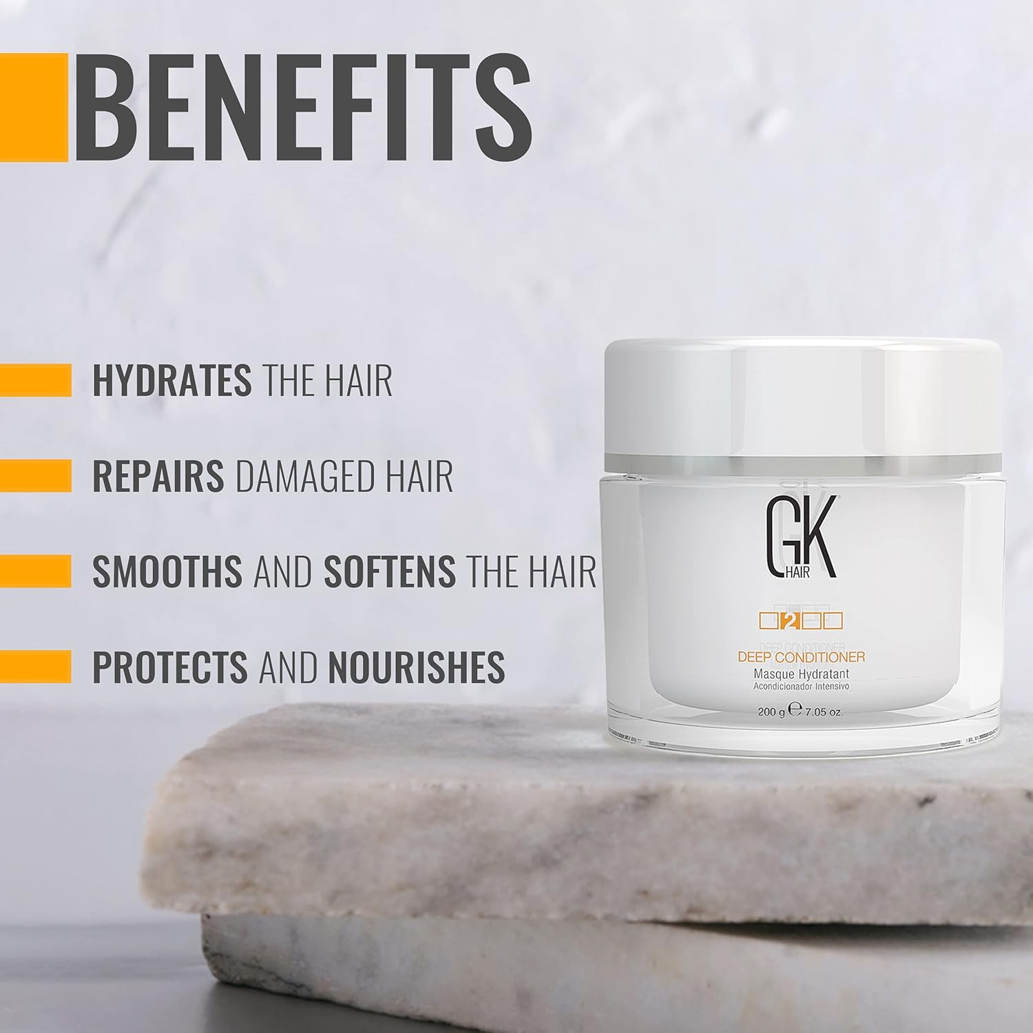GK Hair - Global Keratin Kit - 1000ml+200g+50ml - soin cheveux abîmés GKHAIR