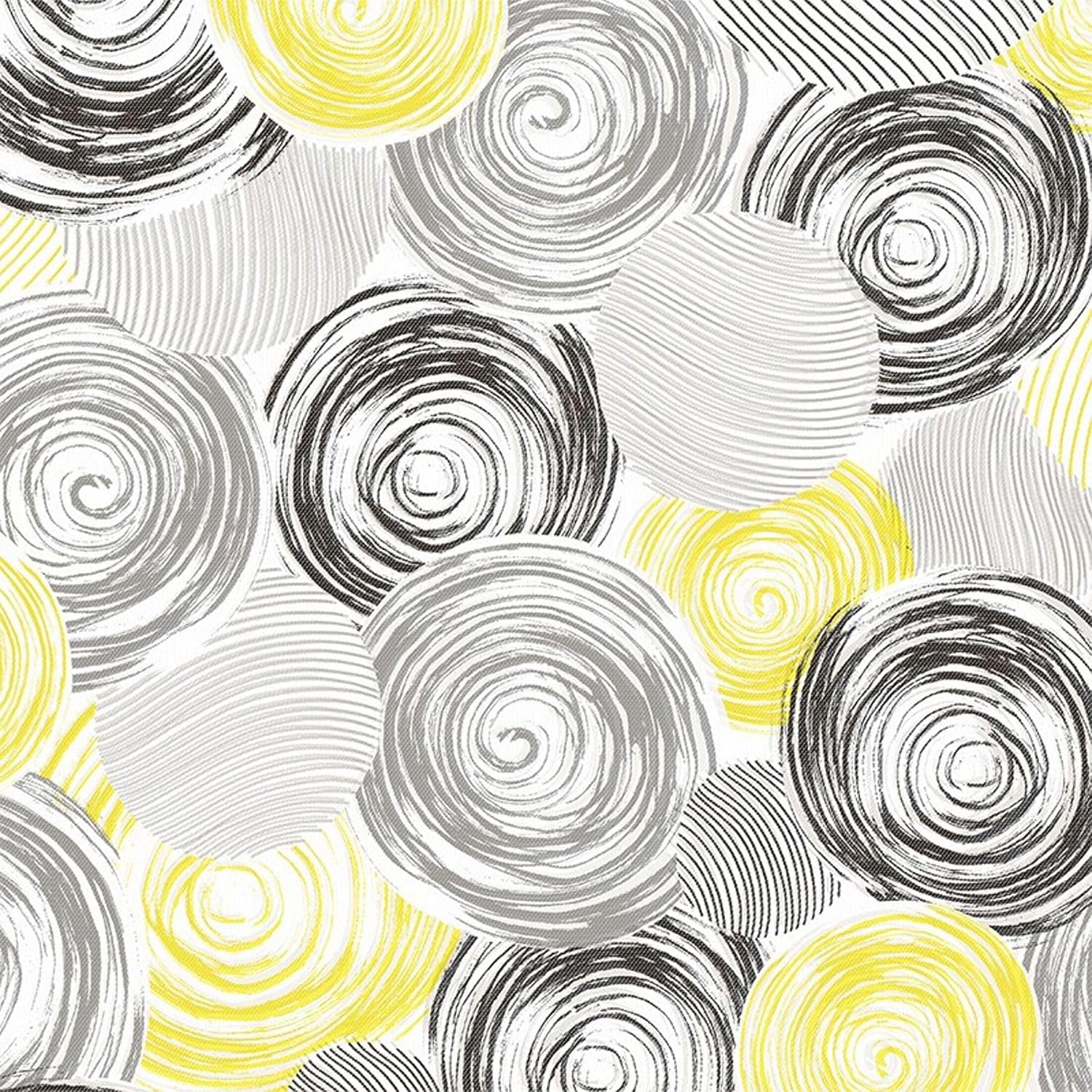 Nappe en toile cirée - rectangulaire 200x140 cm - imperméable, anti-taches, facile d'entretien, Circle Jaune