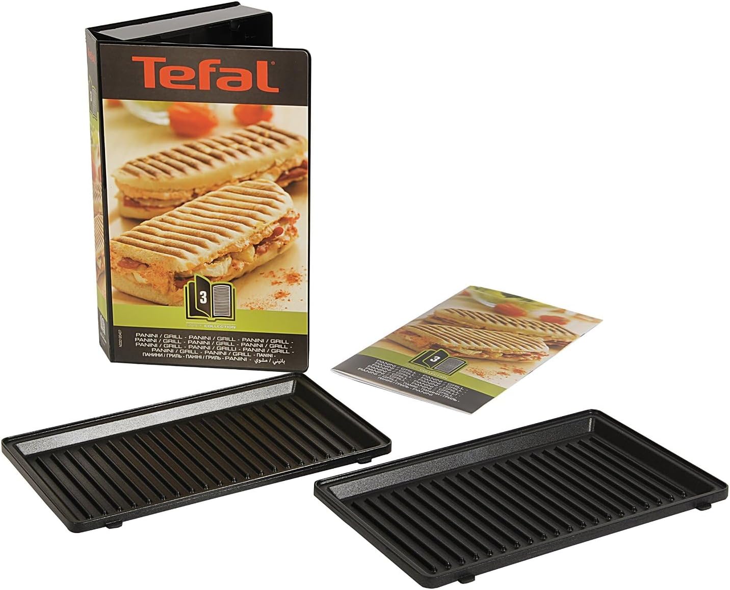 Tefal - Coffret Snack Collection - plaques grill panini, livre recettes - XA800312