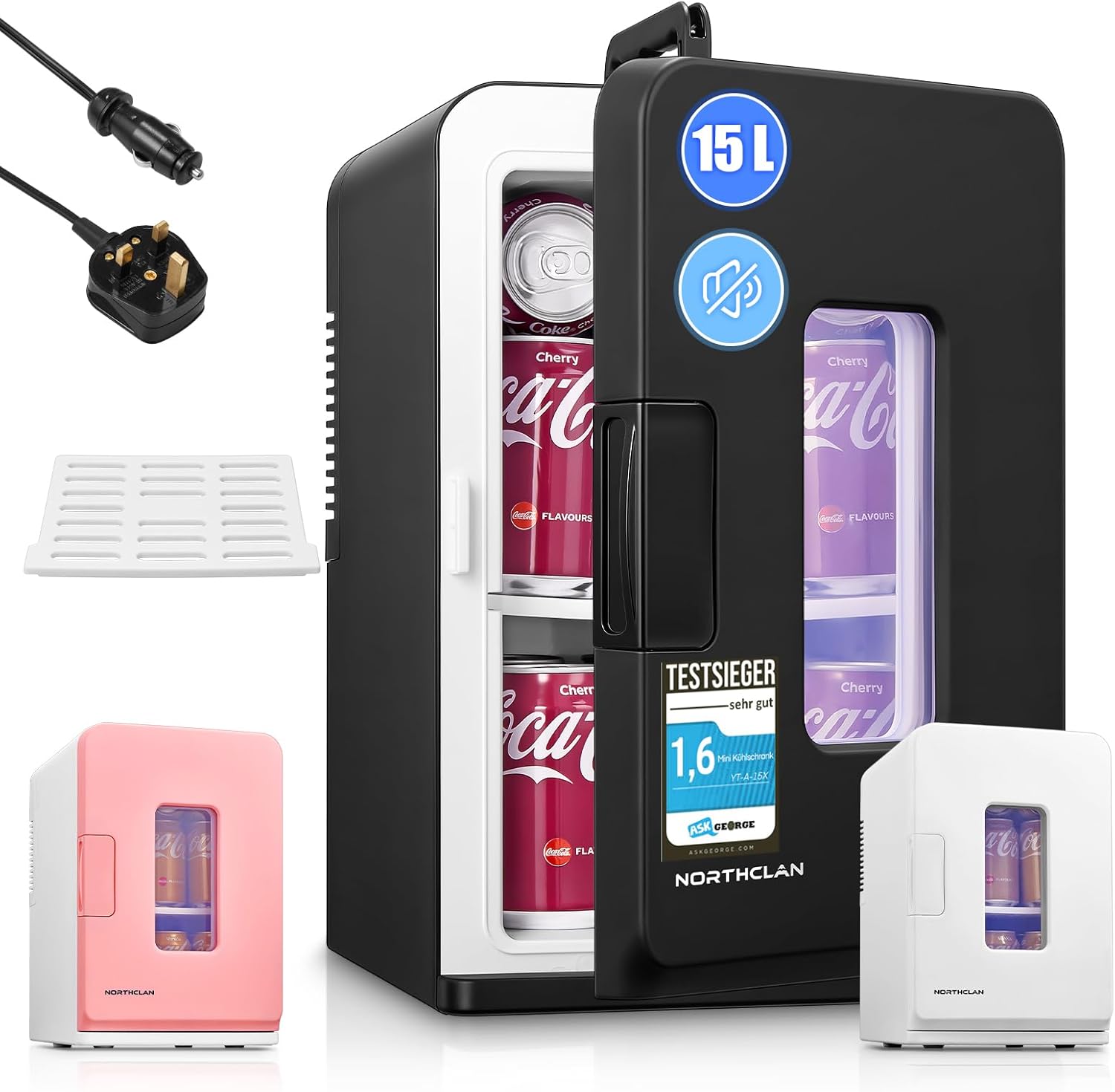 NORTHCLAN - Mini frigo 15L - chambre/voiture - chaud/froid, ECO mode