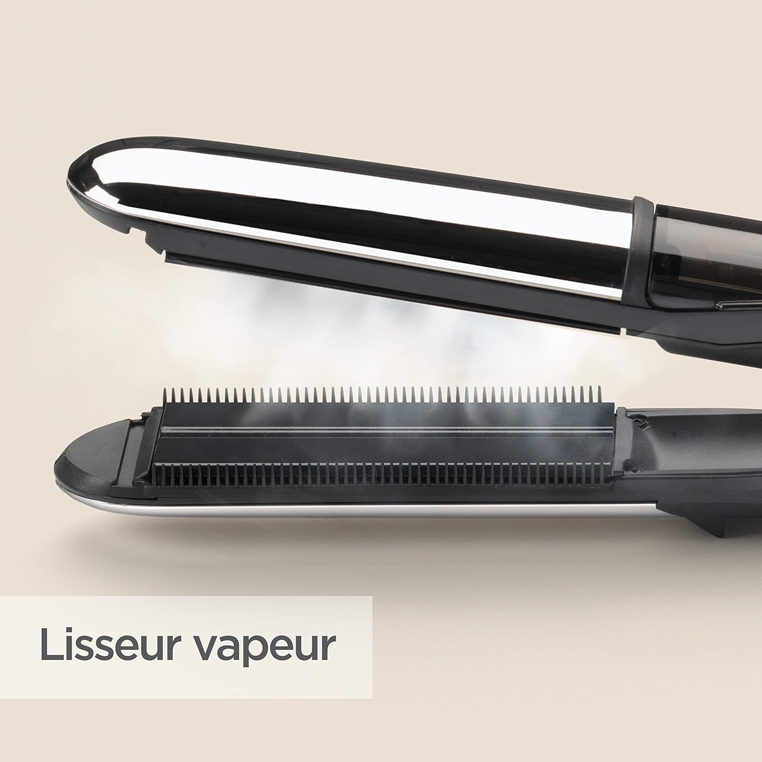 BaByliss - lisseur vapeur tourmaline-céramique XL, ionique, anti-frizz - ST496E
