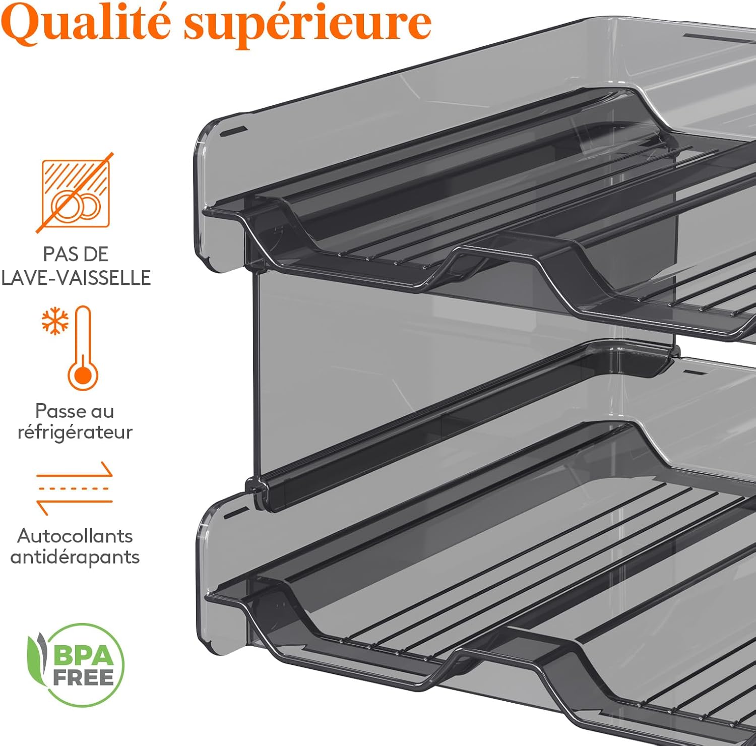 Lifewit - Casier à vin empilable - 4 bouteilles - plastique noir