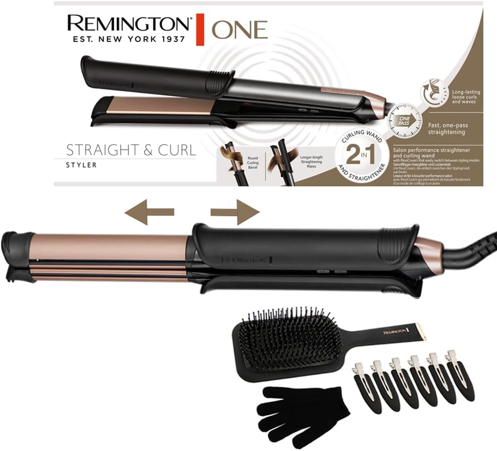 Remington - ONE Straight&Curl - 32mm - lisseur boucleur 2en1, contrôle température, S6078