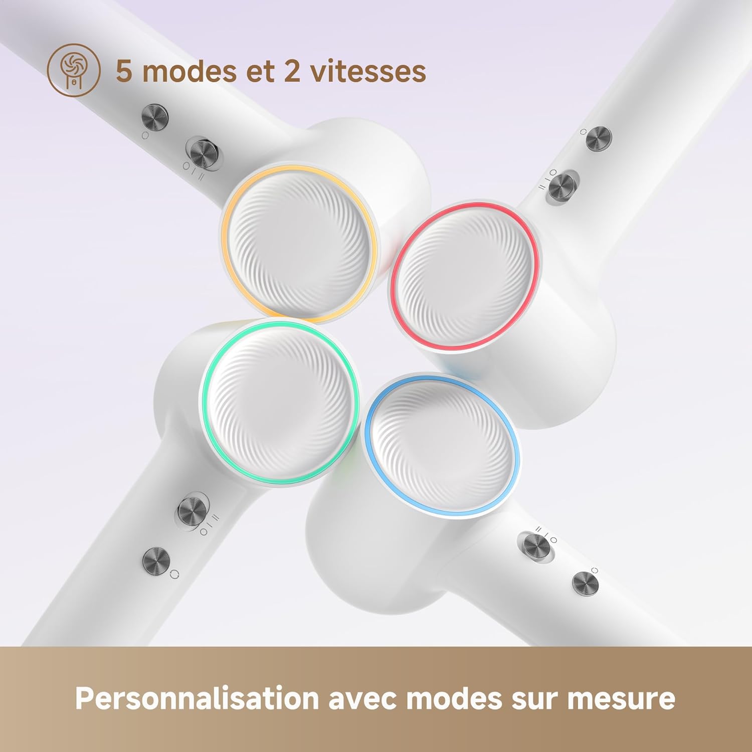 Dreame - Mini Sèche-Cheveux - 270g - Moteur 100000 tr/min, ions, 5 modes