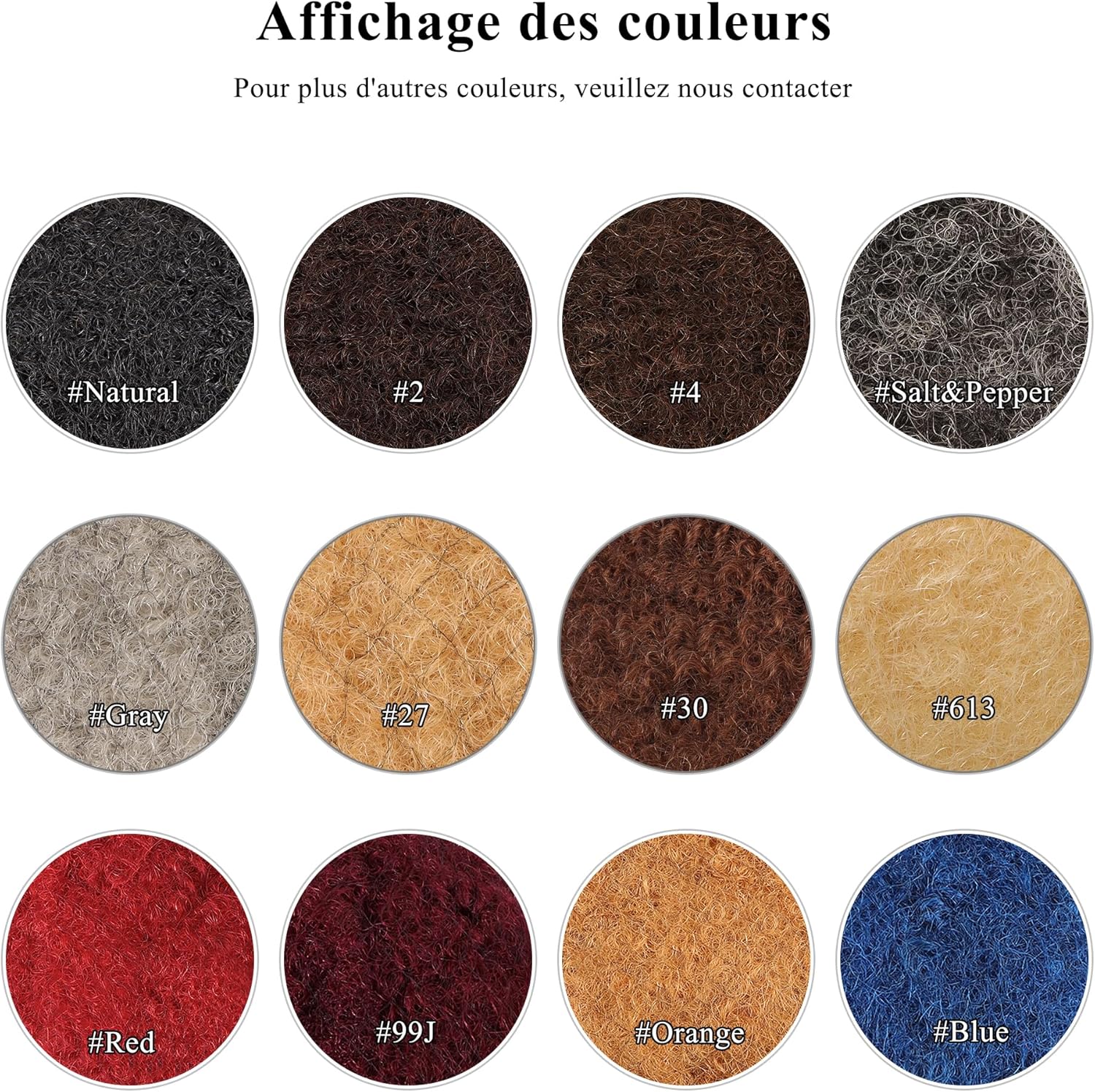 Extension cheveux naturel afro kinky, 8 pouces, 1 paquet, brun foncé