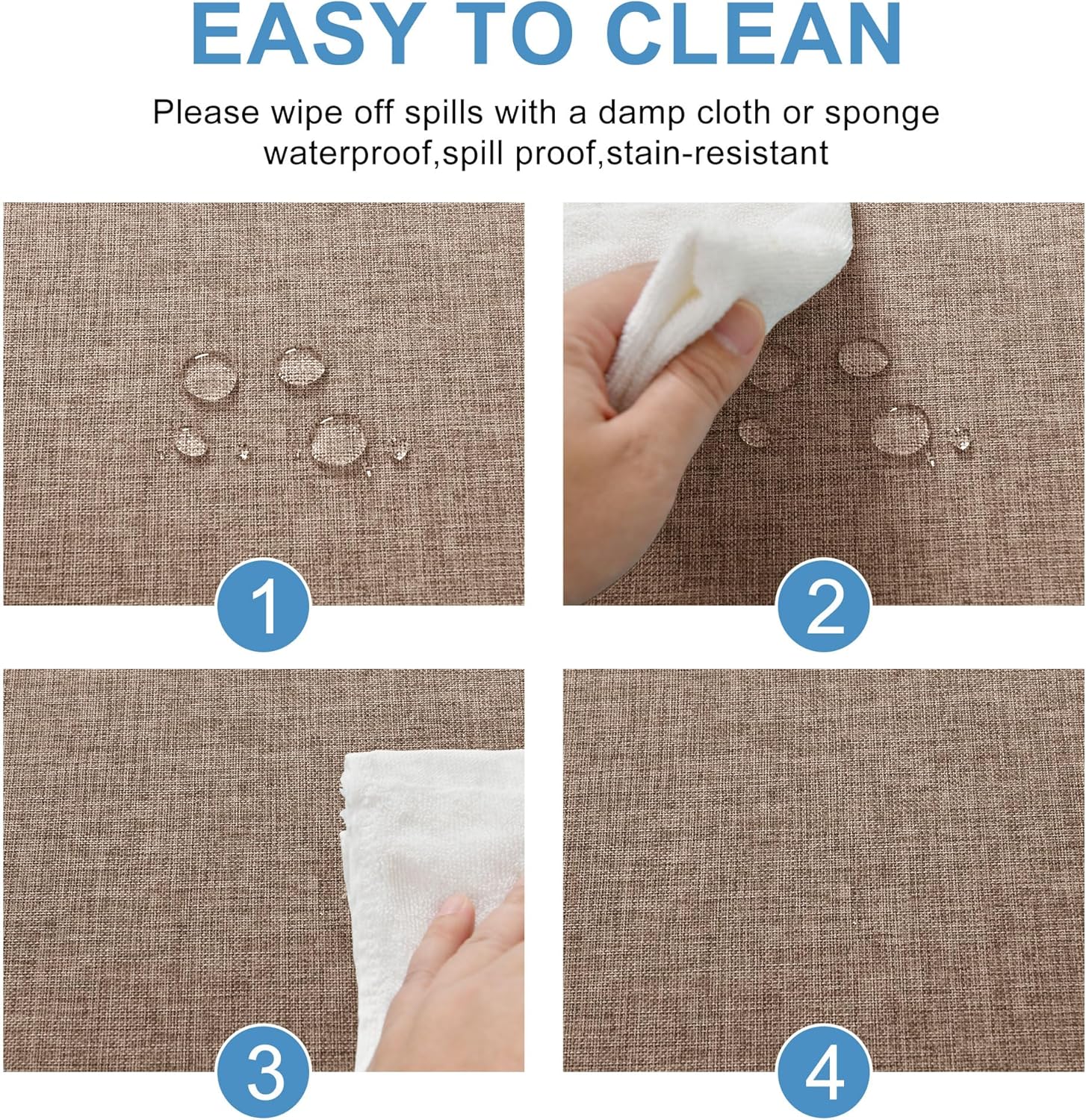 DWCN - Nappe aspect lin 135x160cm - lavable, imperméable, anti-tache