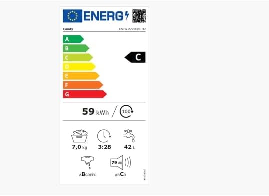 Candy - lave-linge top (série 272) - compact - 7kg, 1200tr/min - CST 272D3/1-47