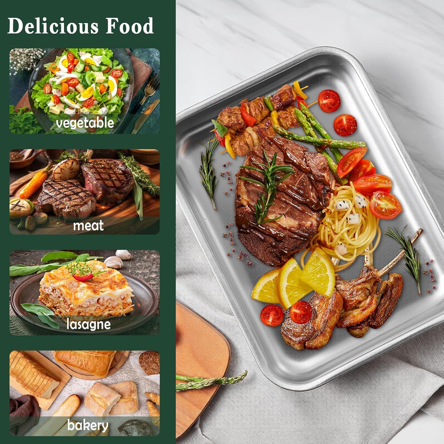 ROSSETTO - Plat à four inox avec poignées 40cm - texture nid d'abeille