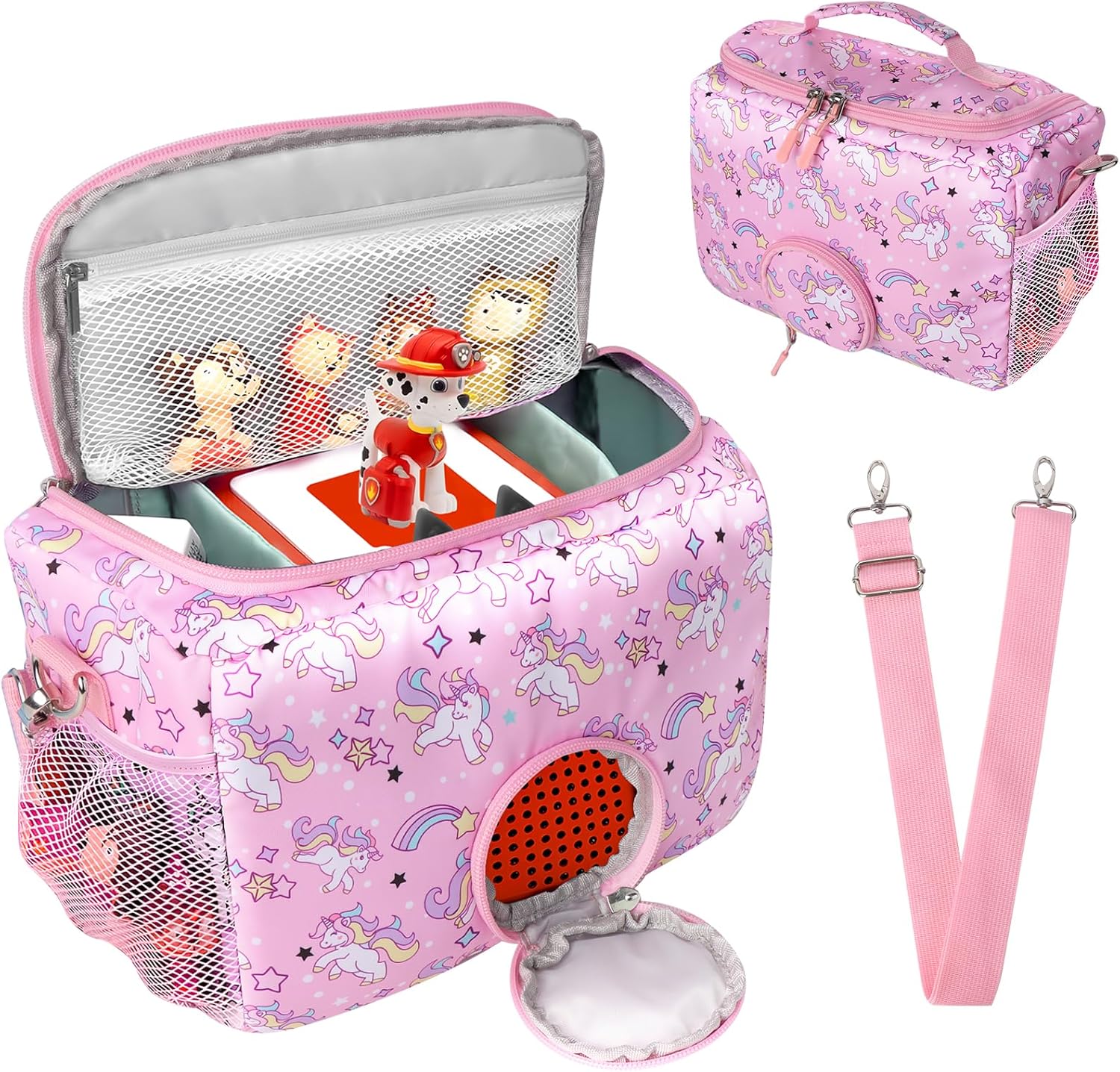Étui de transport - rangement Toniebox, rose, accessoires, sangle réglable