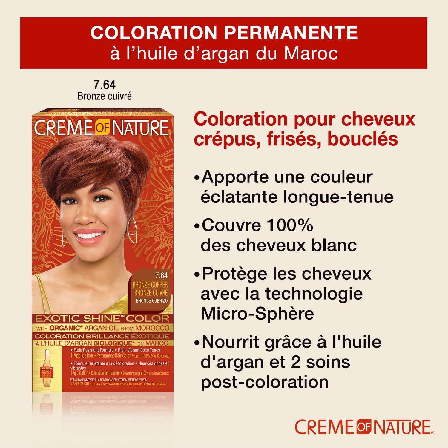 Creme of Nature - Argan Oil coloration - couvre 100% cheveux blancs - longue tenue