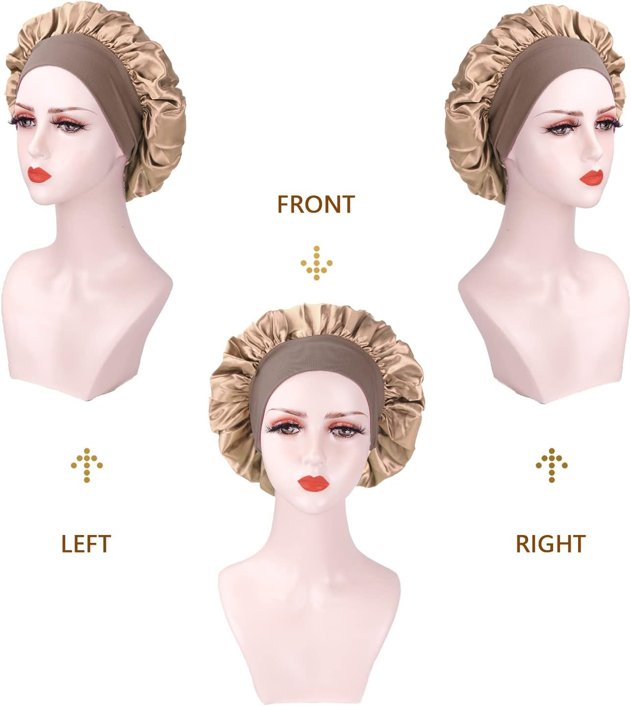 Bonnet satin cheveux - lot de 2 - taille adulte - protection nuit, douceur