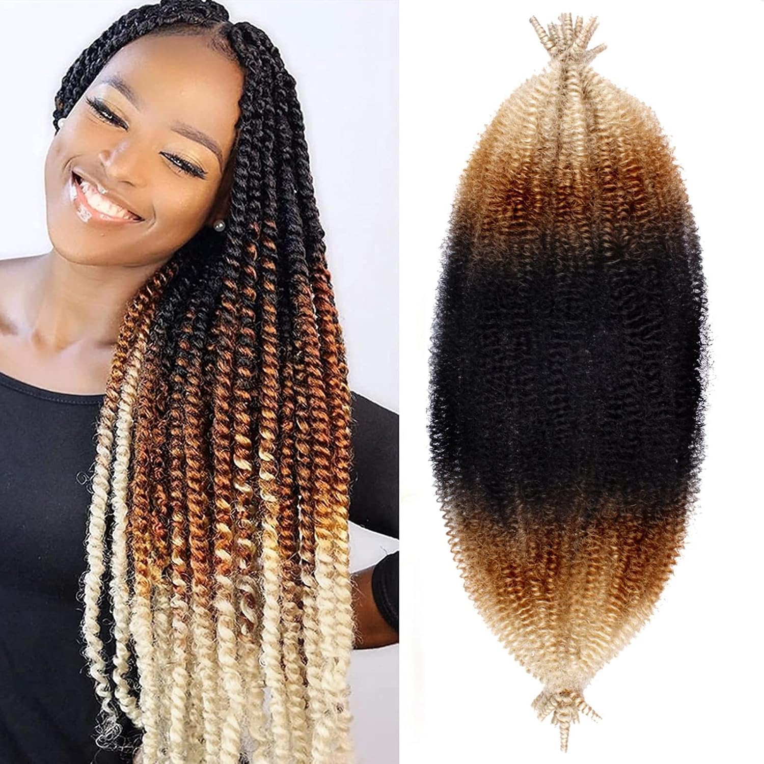 Xtrend - Springy Afro Twist série - 20 pouces - 8 packs synthétiques, 1B27613#
