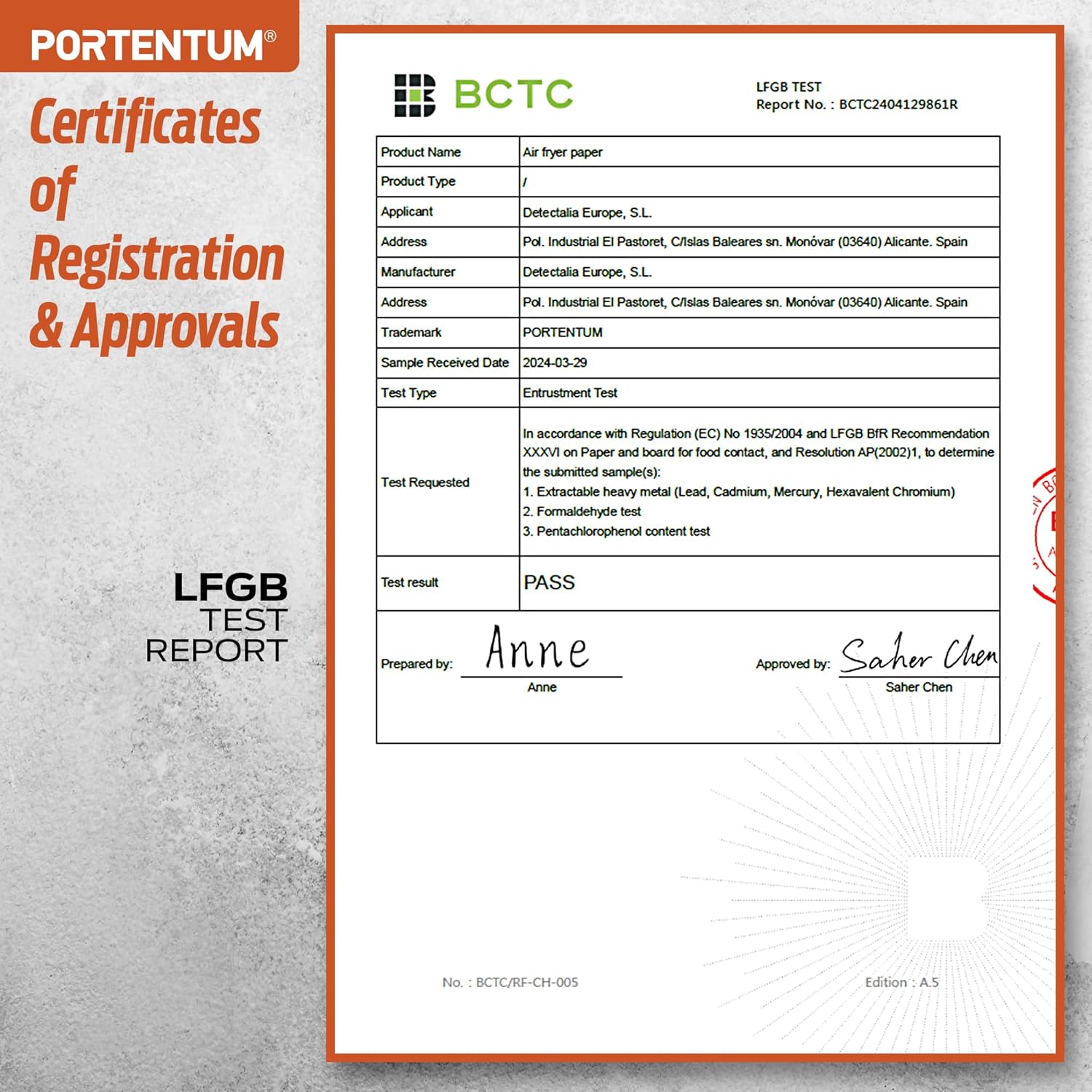 PORTENTUM - papier cuisson friteuse double - 22x14cm - 100 pièces, sans BPA, rectangulaire, compatible Ninja Foodi Dual 