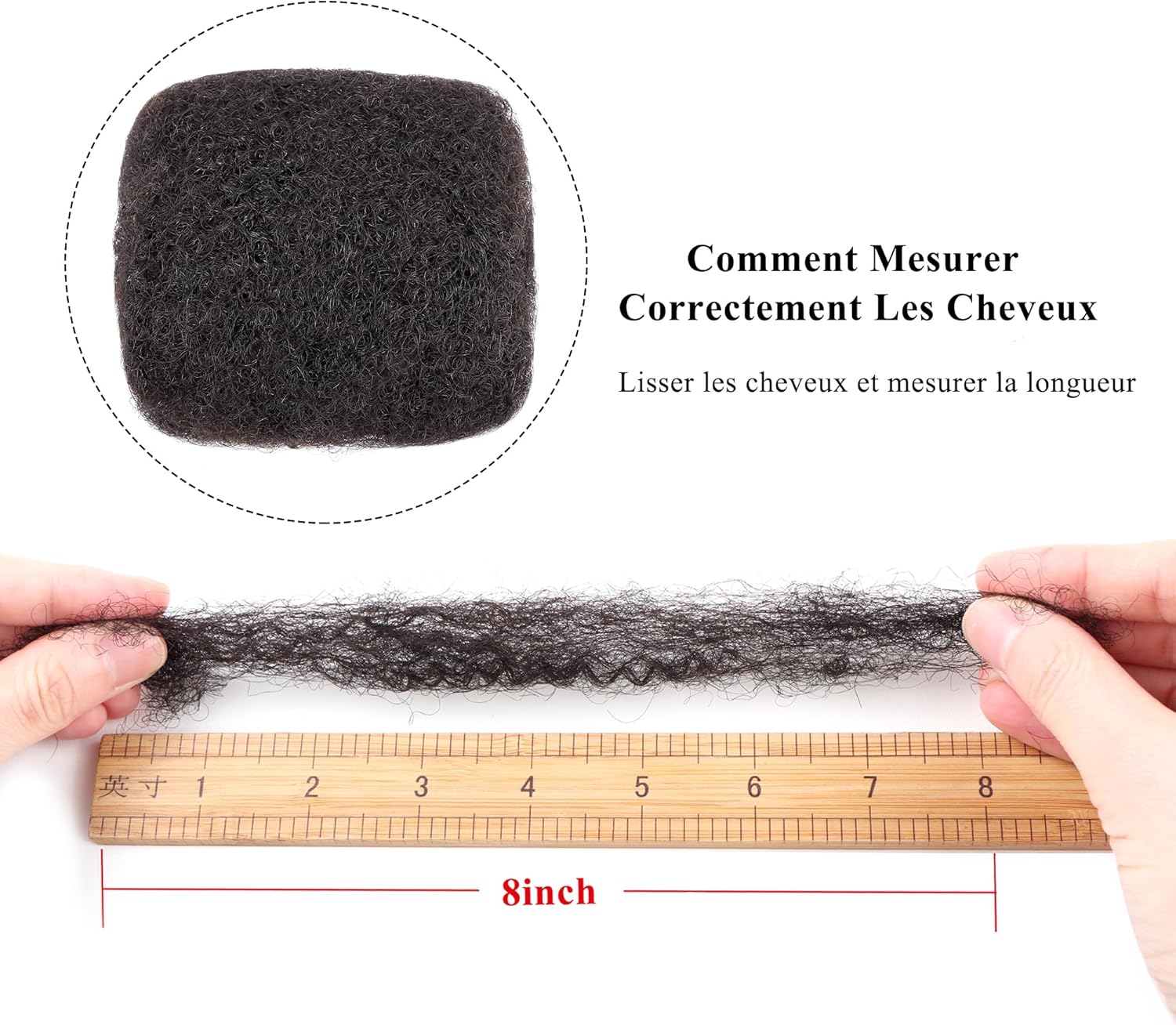 Extension cheveux naturel afro - 16 pouces, 1 paquet, noir naturel