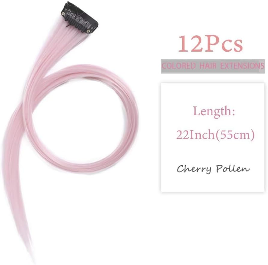 Jooceebaby - extensions à clip 12 pièces 55cm - synthétiques roses