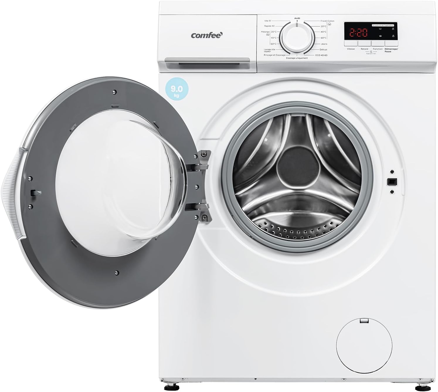 Comfee - lave-linge frontal 8 kg, classe A, 1400 tr/min, 15 programmes, CFE12EW80-W-FR