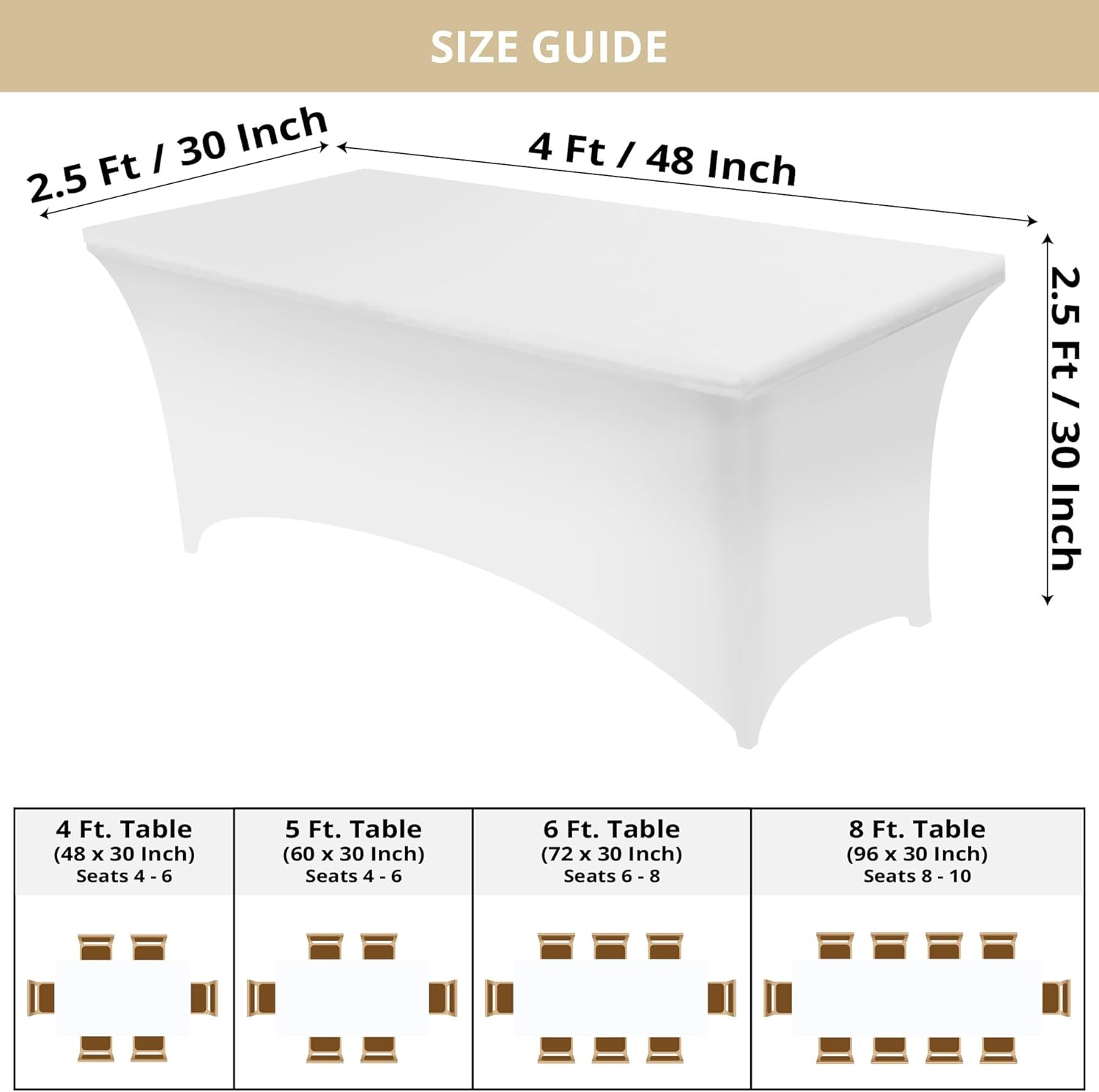 Utopia Kitchen - nappe extensible 122 cm - polyester spandex lavable