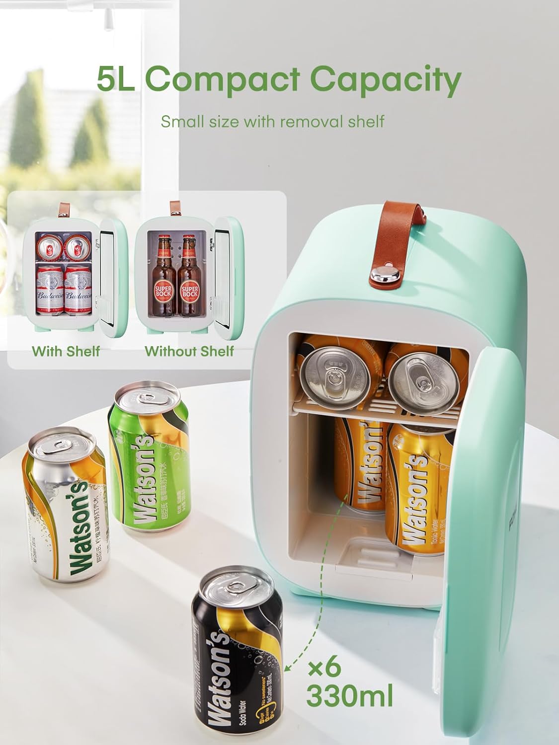 FOHERE - Mini frigo 5L - compact, silencieux, réversible