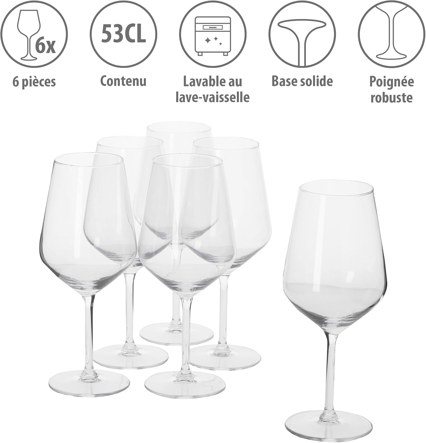 Alpina - Verres à vin rouge (lot de 6) - 53cl - Passe au lave-vaisselle