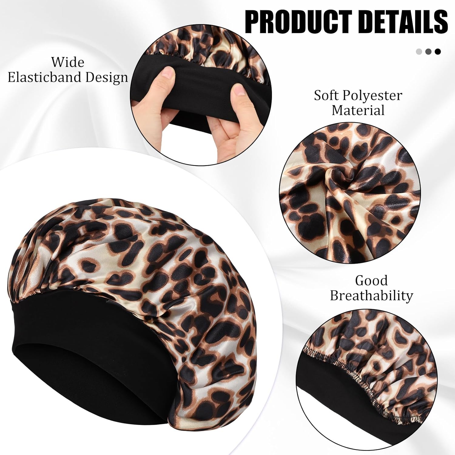 Bonnet Satin Cheveux Nuit - bonnet élastique - soin cheveux - confortable