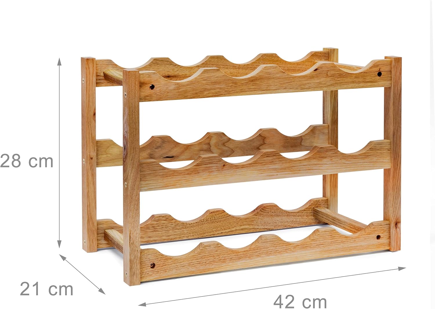 Relaxdays – Casier à vin 42x21x28cm – 12 bouteilles bois de noyer