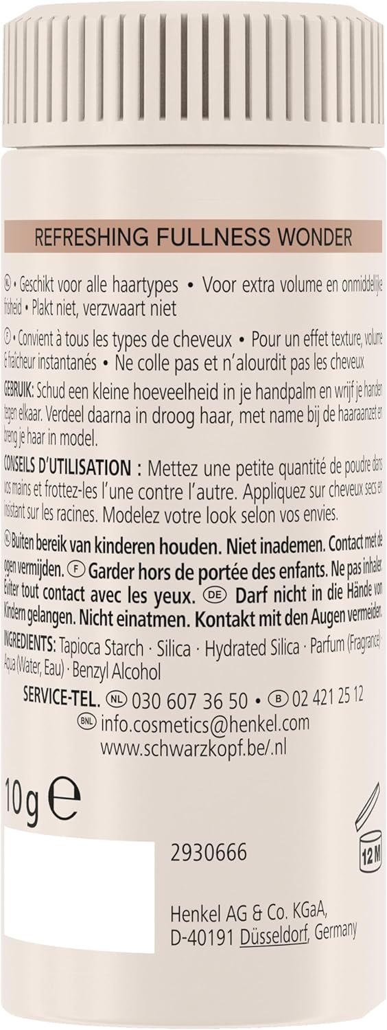 Schwarzkopf - Taft Poudre Coiffante 10g - volume, effet mat, 99% naturel