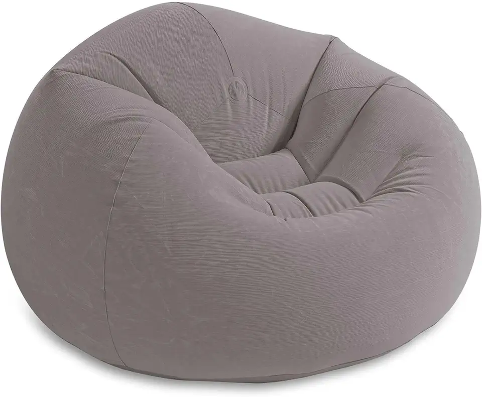 Intex - pouf gonflable beanless - 107x104x69cm - gris - 68579NP
