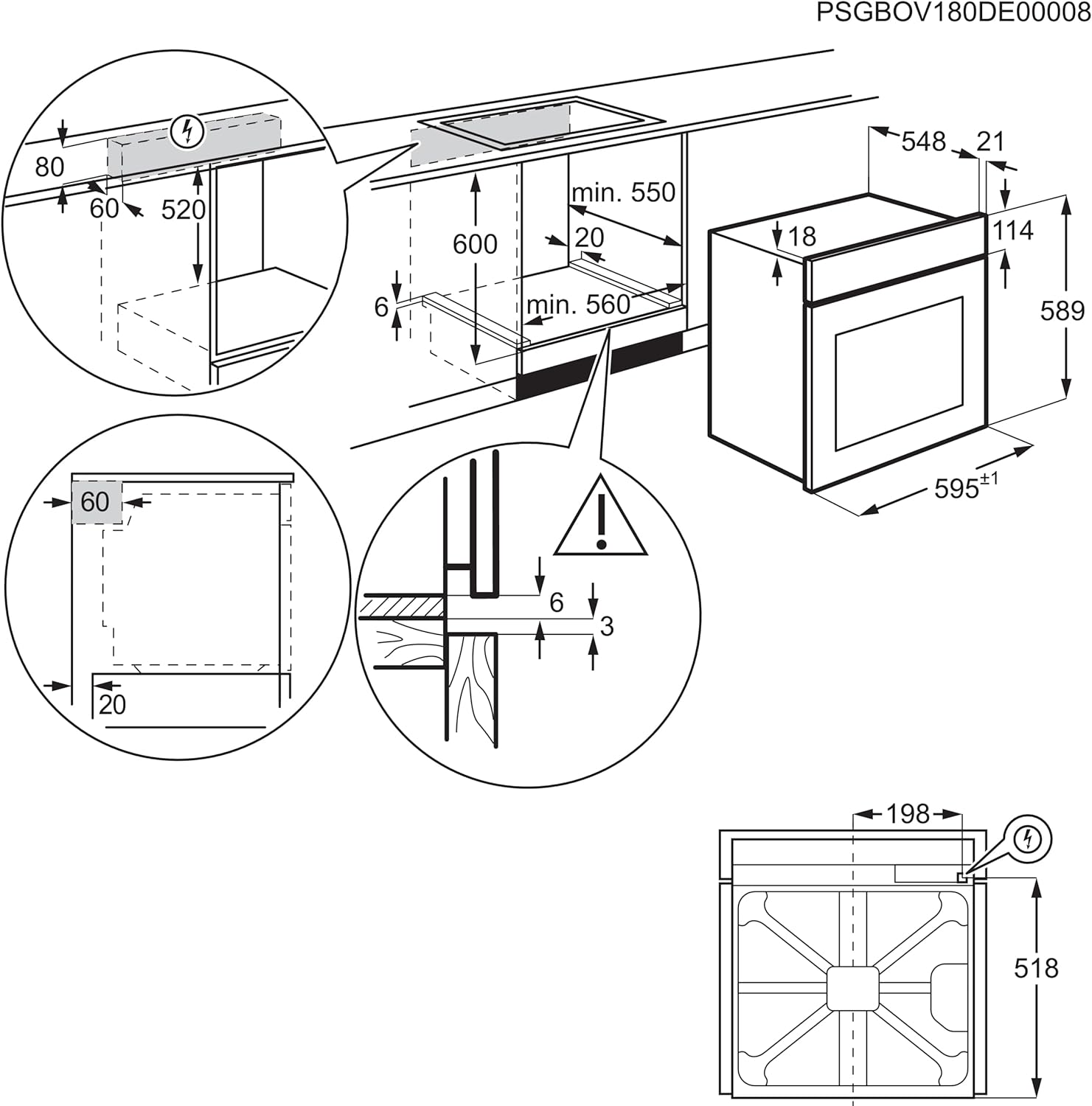 Electrolux - Four Série EOF - 72L, pyrolyse, classe A+ - EOF4P46X