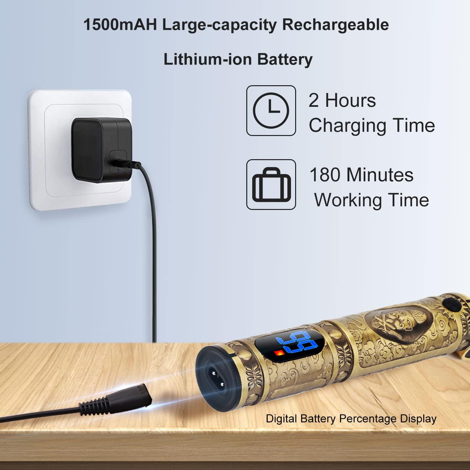 Tondeuse barbe homme - rasoir LED rechargeable - coupe précision - Brostyle