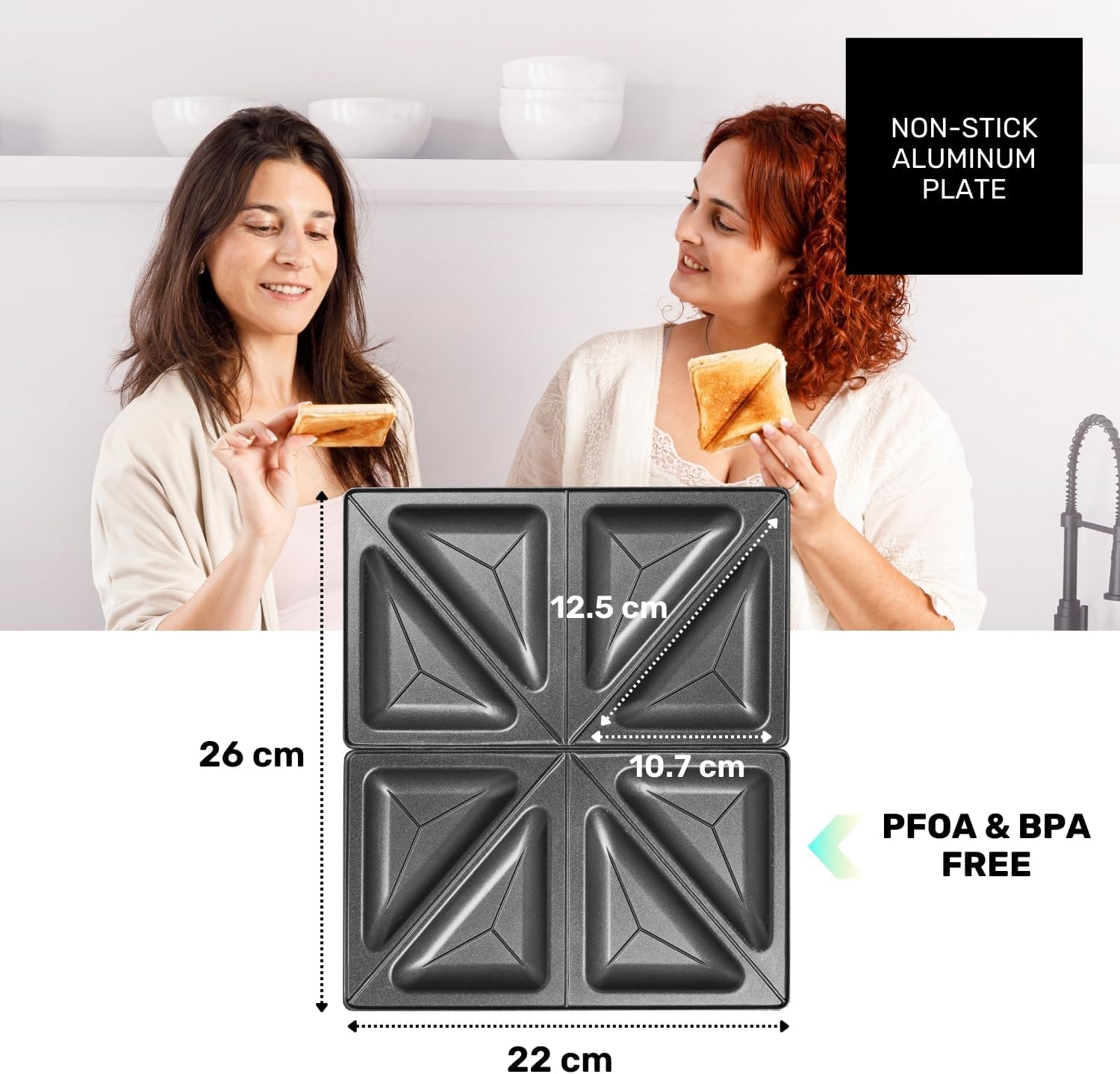 Taurus - MySandwich Family - 26x22 cm - 4 sandwichs, 1200W, plaques antiadhésives, poignée froide