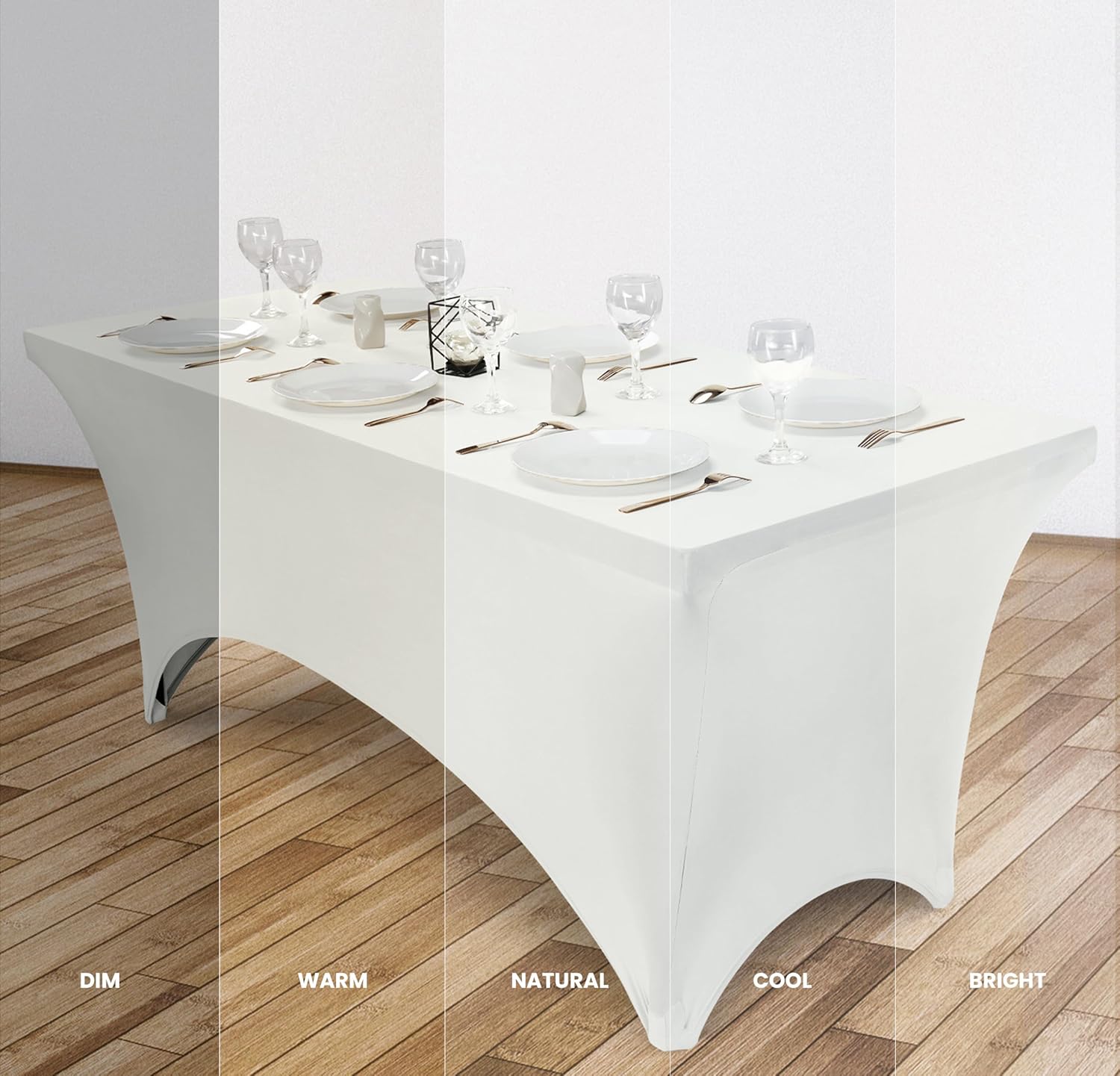 Utopia Kitchen - nappe de table extensible - 183 cm - polyester spandex, lavable, blanc