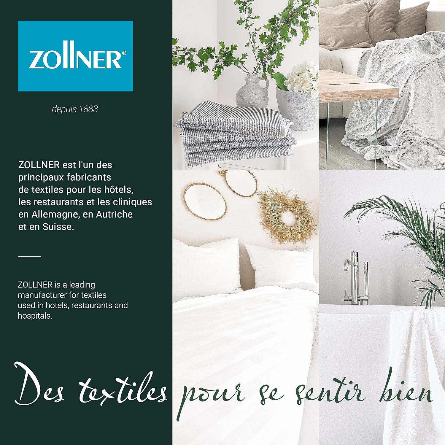 ZOLLNER - set de torchons bleu à carreaux - 50x70 cm - coton, lot de 5