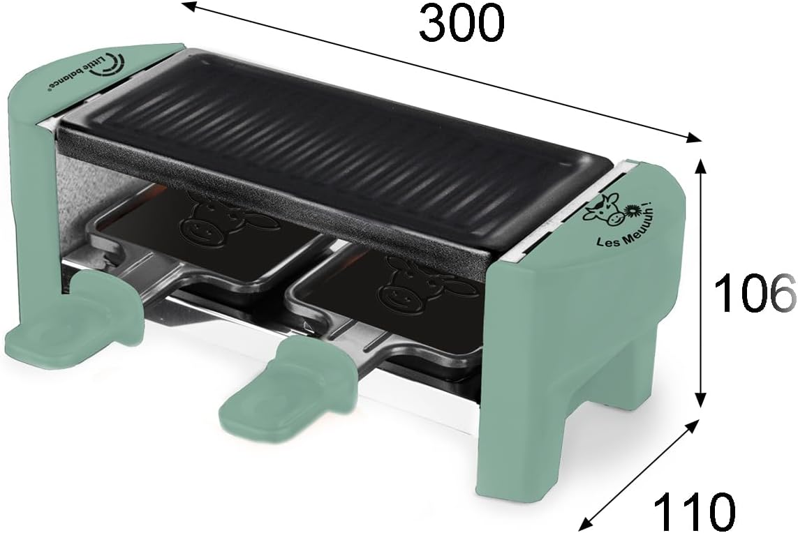 Little Balance - raclette duo compact - grill amovible, 320W, 2 spatules, 2 planchettes - 8746