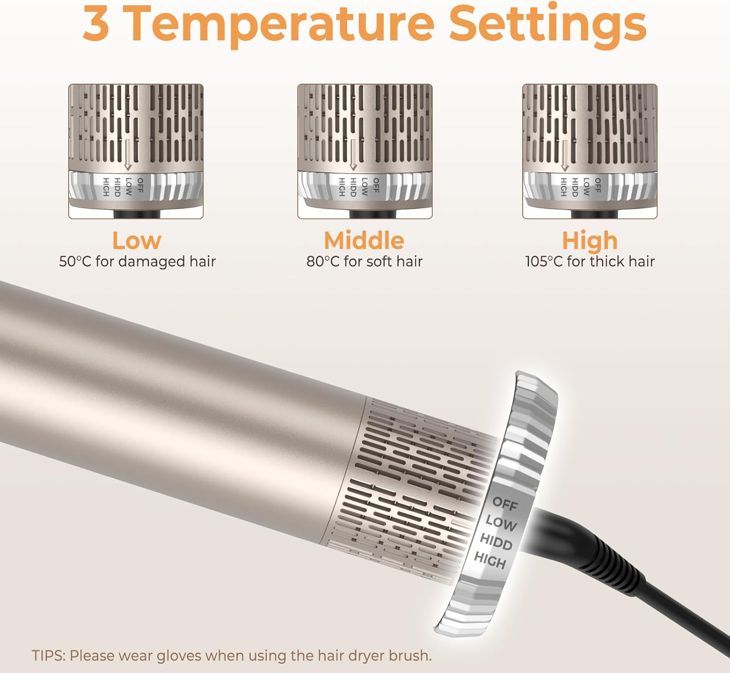 Air Styler - Airbrush 6 en 1 - 1000W - ionique, 6 accessoires, réglable