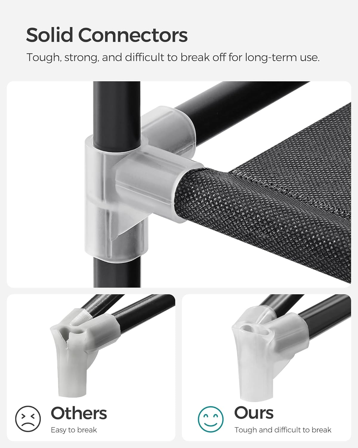 SONGMICS - armoire tissu série LSF03H - 45x150x175 cm - 12 compartiments, cadre métal noir, penderie LSF03H