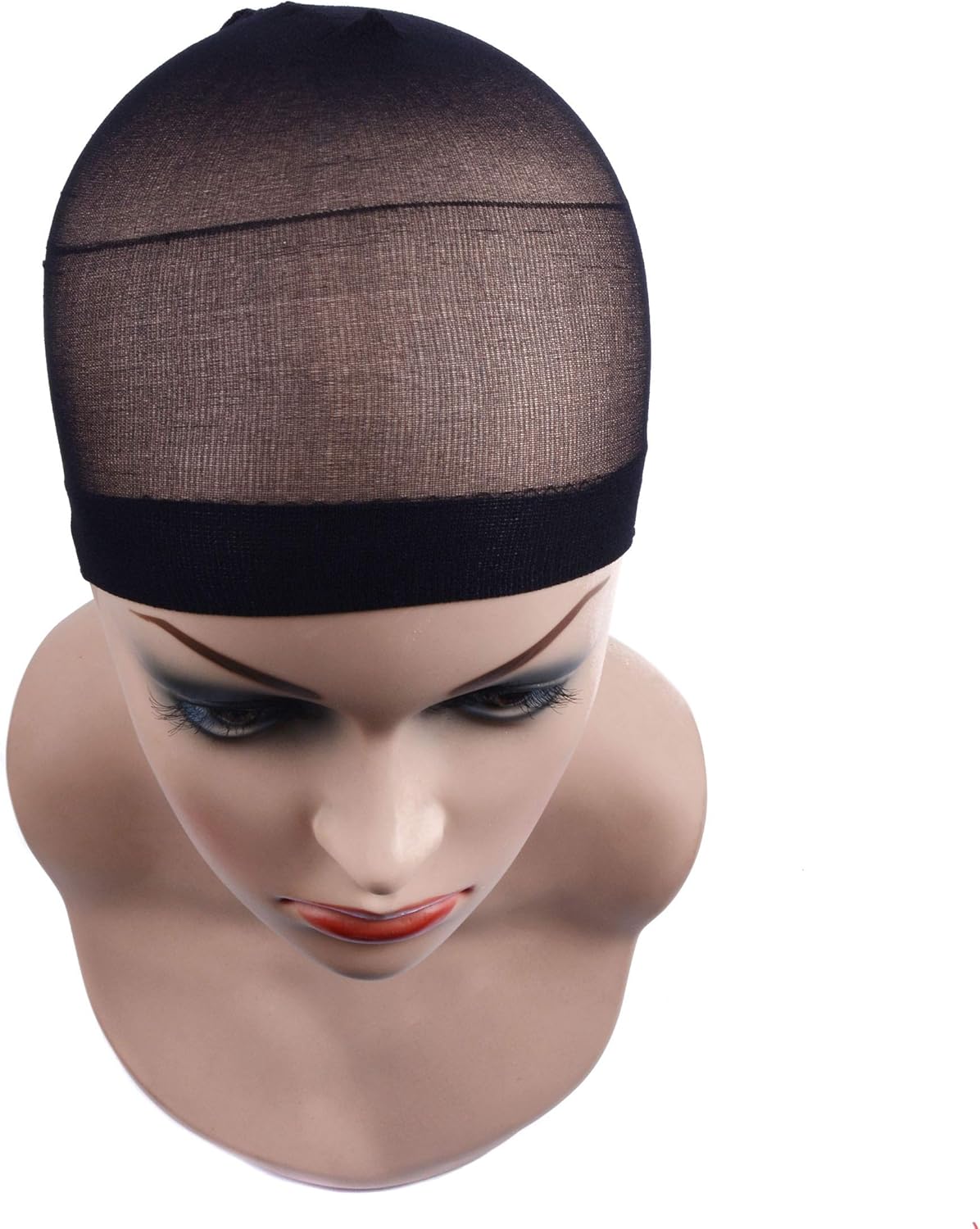 Bonnets de perruque en nylon unisexes - lot de 12 - respirants, noirs