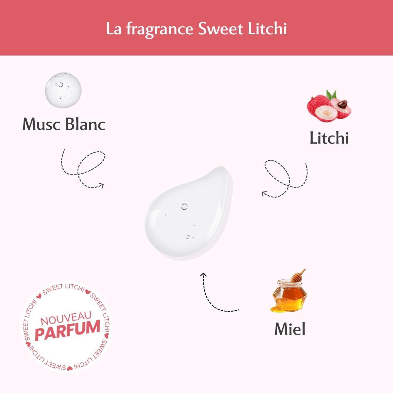 MUSC INTIME - Sweet Litchi Cheveux - 50ml - hydrate et parfume