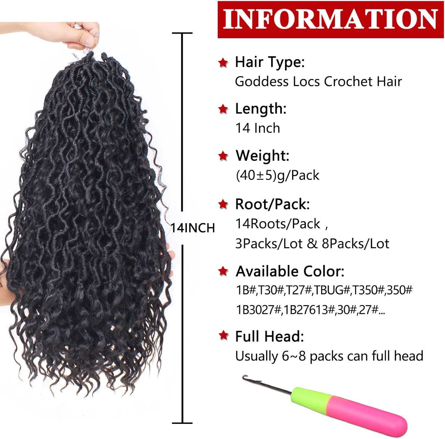 Xtrend - River Goddess - 14 pouces - faux locs crochet bouclés synthétiques